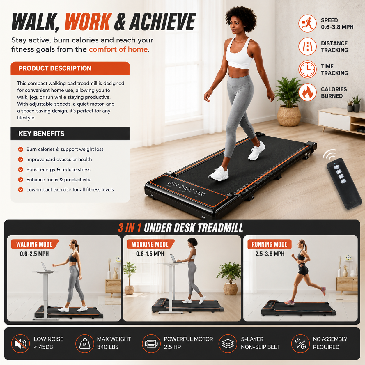 Walking Pad Treadmill – Compact, Portable & Quiet Fitness Solution