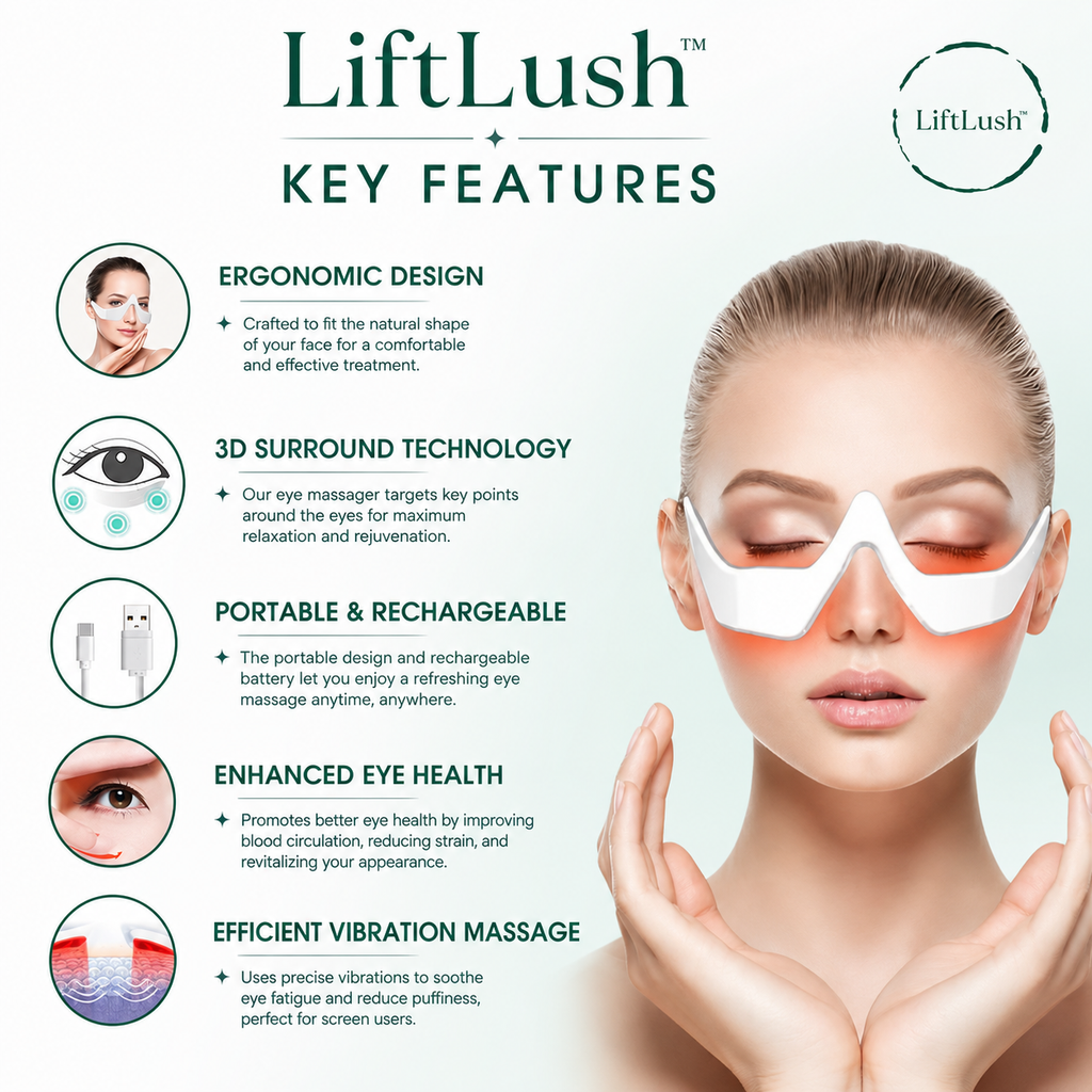 LiftLush™ Under-Eye Red Light Therapy Massager