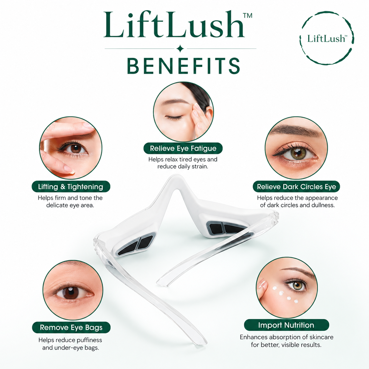 LiftLush™ Under-Eye Red Light Therapy Massager