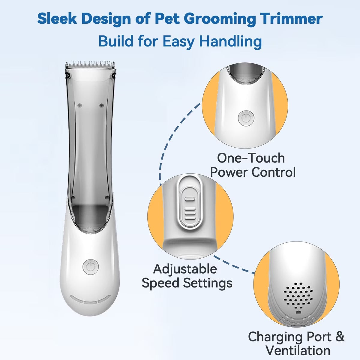 DS GROOM AIR Pet Grooming Vacuum Trimmer for Dogs & Cats – Cordless Rechargeable Hair Clippers, 3 Speeds, Hair Suction, Full Body & Paw Trimmer