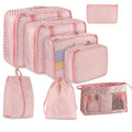 8-Piece Travel Organizer Set - Mesh Panels for Visibility and Ventilation, Separate Shoe Storage, Dedicated Undergarment Organizer