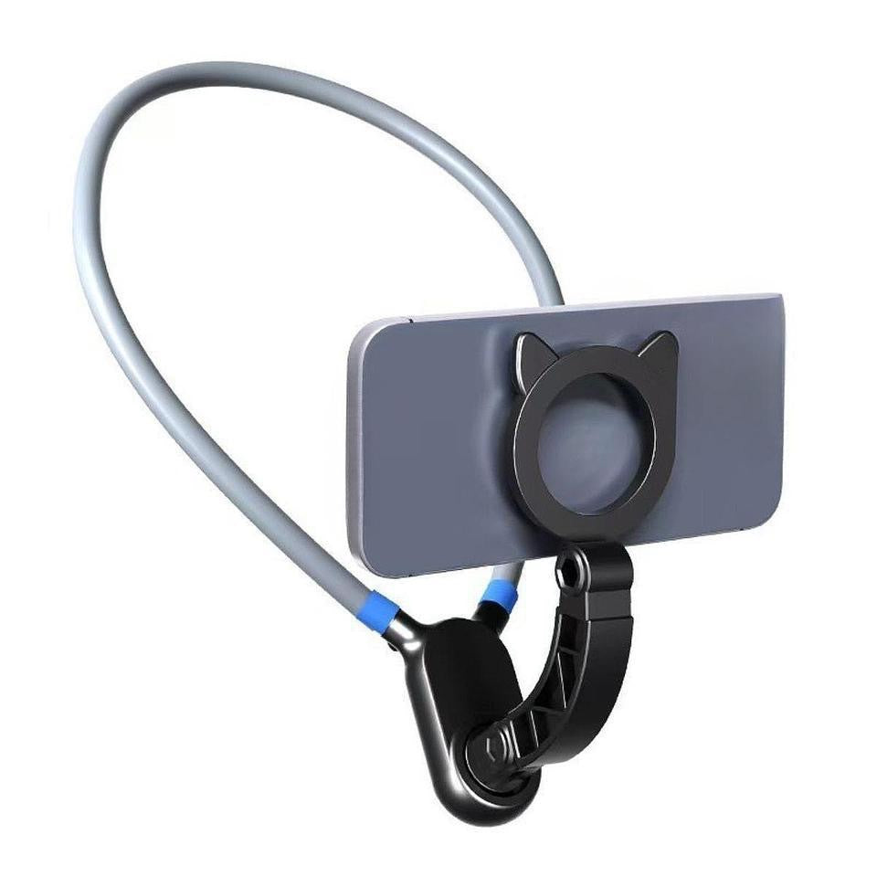 MagSafe-Compatible Foldable Cellphone Neck Holder with Phone Cases, Hands-Free Phone Accessory - Adjustable POV Chest Mount, Desk Stand for Landscape Video Recording Grip