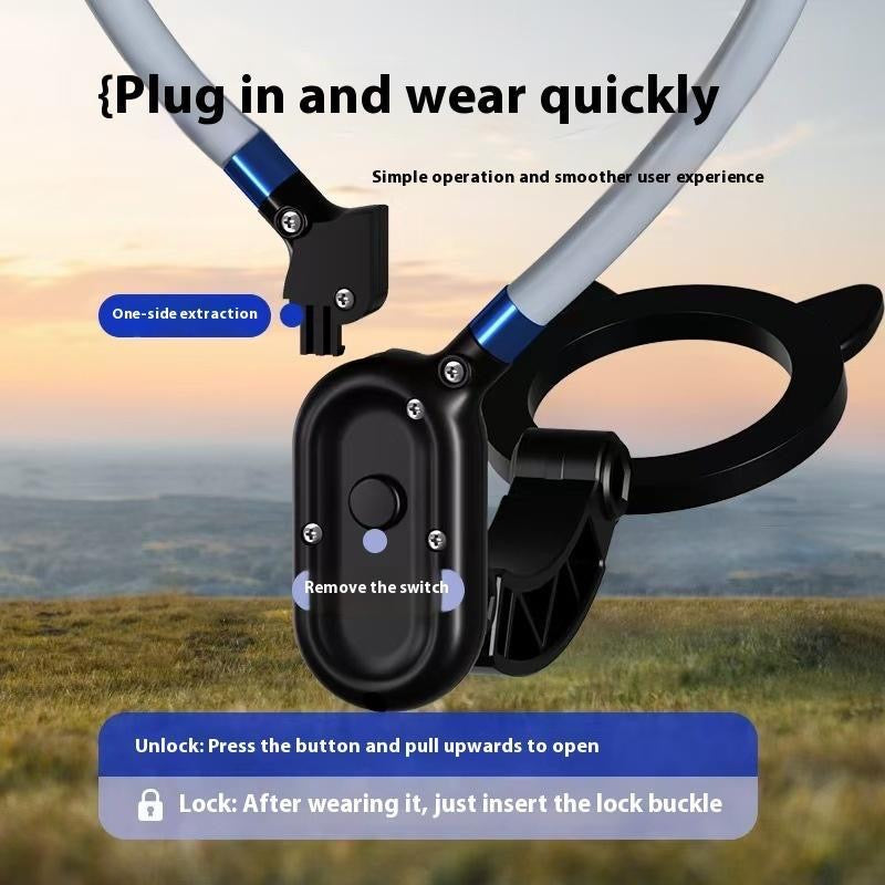 MagSafe-Compatible Foldable Cellphone Neck Holder with Phone Cases, Hands-Free Phone Accessory - Adjustable POV Chest Mount, Desk Stand for Landscape Video Recording Grip