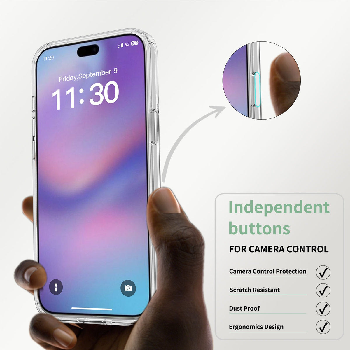 Magnetic Clear Phone Case with Camera Control Button for iPhone 18 Pro, iPhone 18 Pro Max