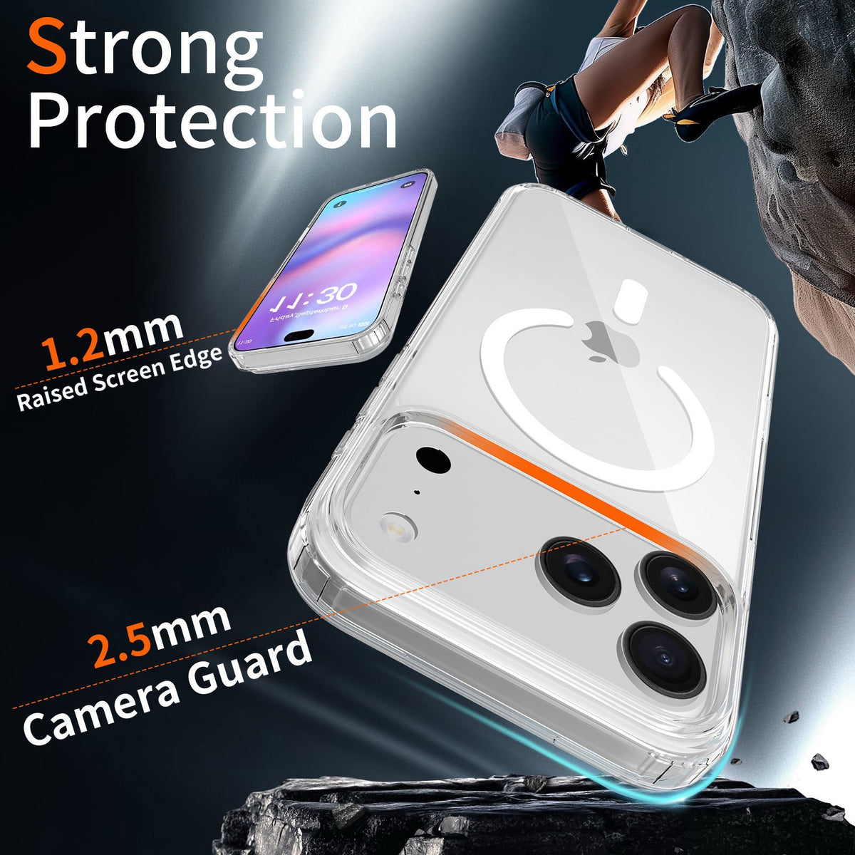 Magnetic Clear Phone Case with Camera Control Button for iPhone 18 Pro, iPhone 18 Pro Max