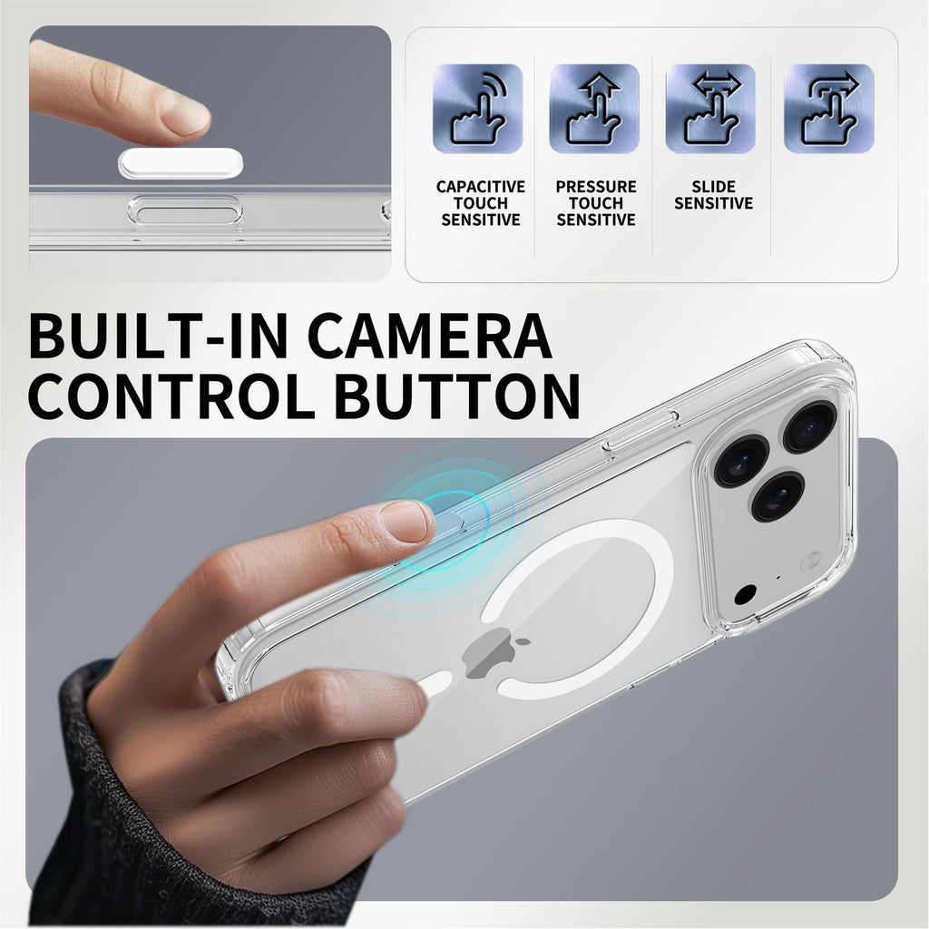 Magnetic Clear Phone Case with Camera Control Button for iPhone 18 Pro, iPhone 18 Pro Max