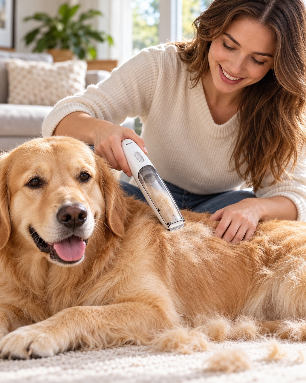 DS GROOM AIR Pet Grooming Vacuum Trimmer for Dogs & Cats – Cordless Rechargeable Hair Clippers, 3 Speeds, Hair Suction, Full Body & Paw Trimmer