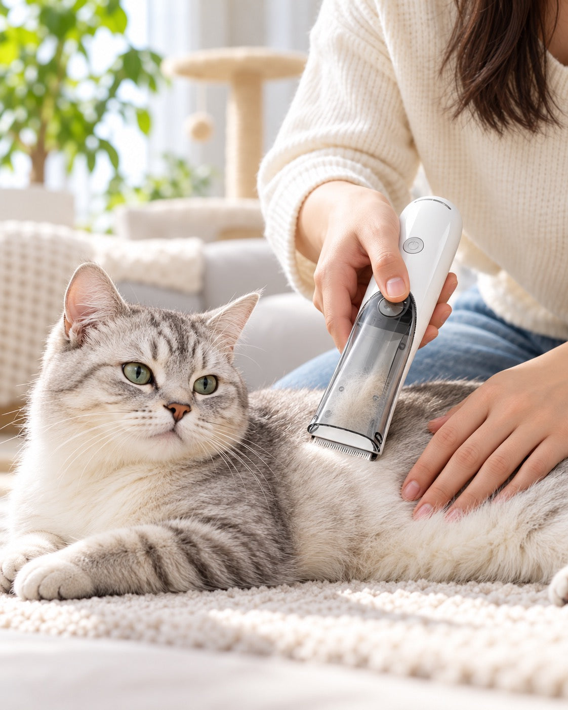 DS GROOM AIR Pet Grooming Vacuum Trimmer for Dogs & Cats – Cordless Rechargeable Hair Clippers, 3 Speeds, Hair Suction, Full Body & Paw Trimmer