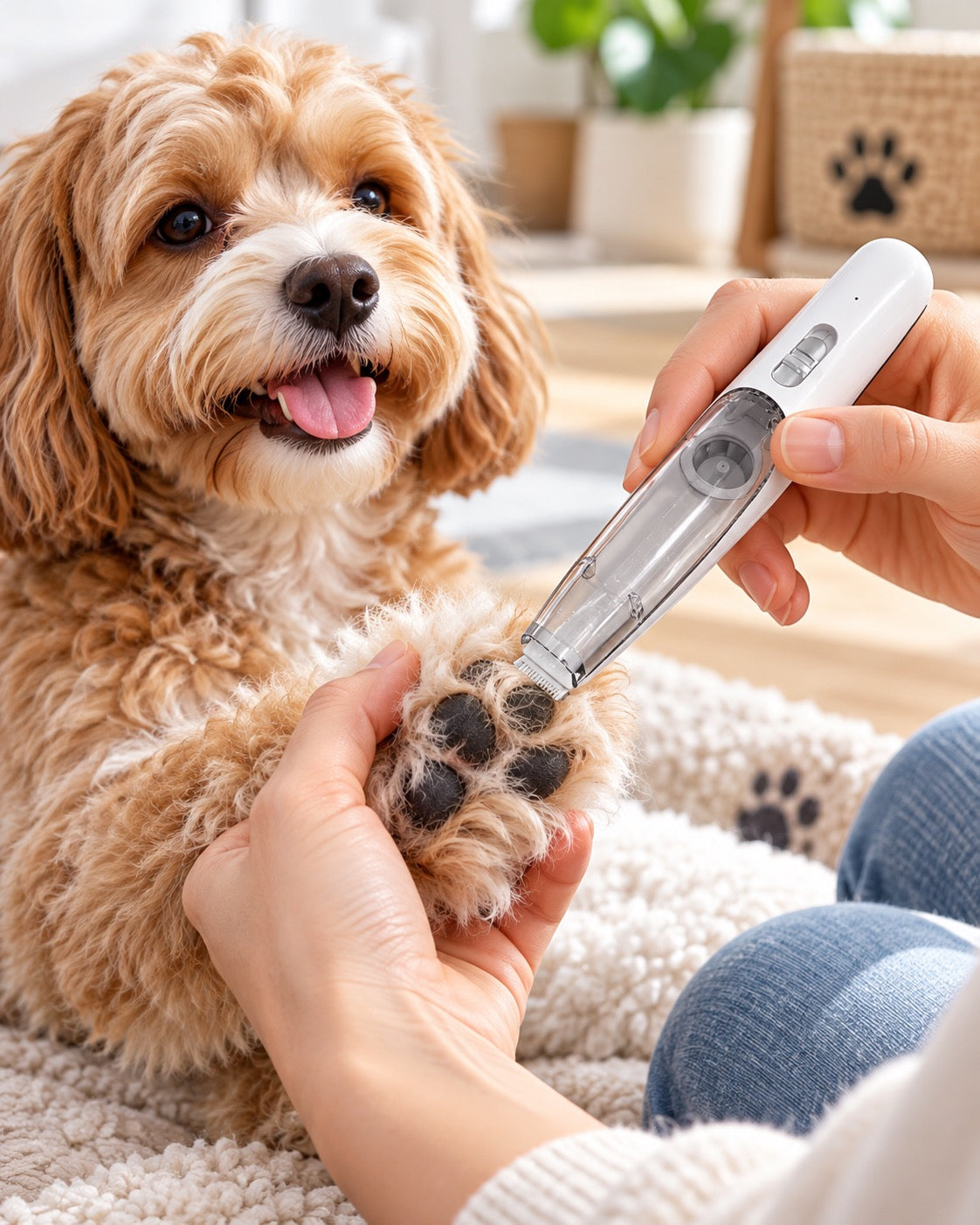 DS GROOM AIR Pet Grooming Vacuum Trimmer for Dogs & Cats – Cordless Rechargeable Hair Clippers, 3 Speeds, Hair Suction, Full Body & Paw Trimmer