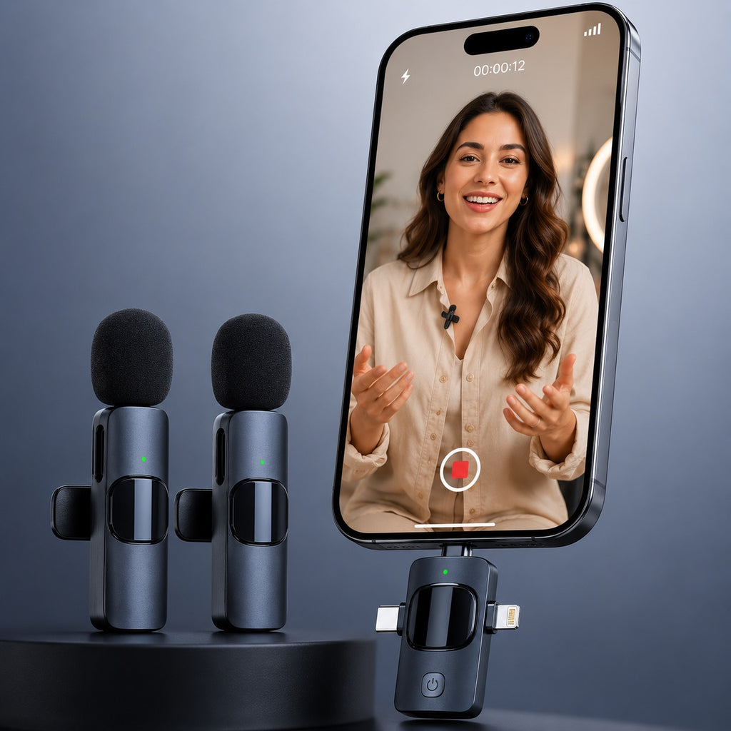 K15 Wireless Lavalier Microphone – Plug & Play Clip-On Mic for iPhone, Android & Content Creators